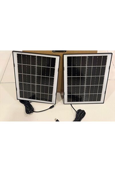 TRCharger 8W+8W ÇİFT Solar Güneş Paneli Güvenlik Kamerası İçin USB & Type-C Çıkışlı 1.5m Kablolu Dış Mekan