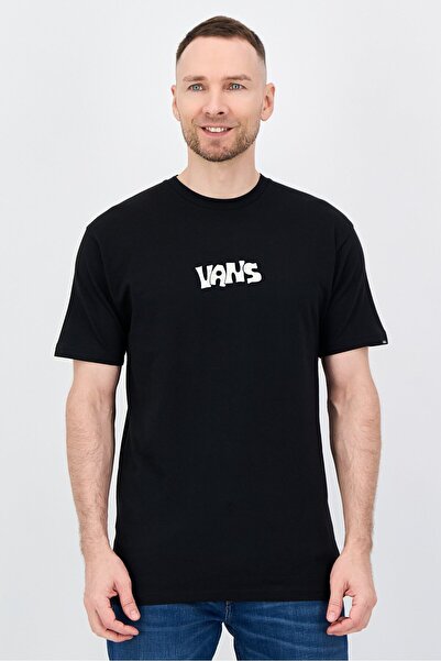 Vans Men Crew Neck Short Sleeve Brand Logo T-Shirt, Black