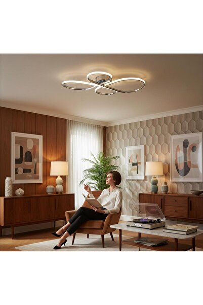 RETRO STYLE YONCA KROM PLOFONYER LED AVİZE 3 RENK