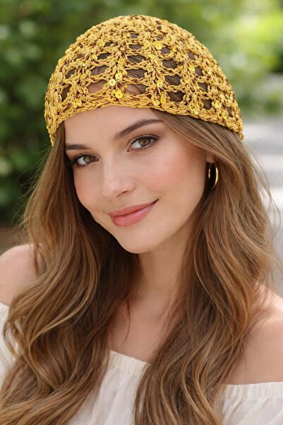 one depot only for quality life قبعة شبكية مصنوعة يدويًا، باندانا محبوكة بالت...