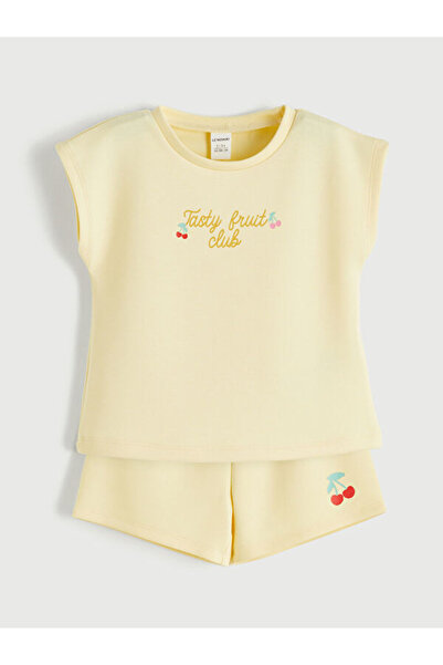 LC Waikiki Printed Girls' Soft Touch T-Shirt and Shorts for Style Seekers fro...