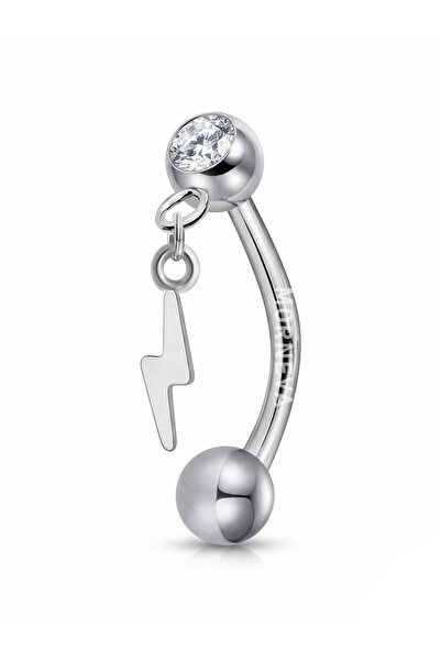 MORNEVA Şimşek Sallantılı Çelik Rook Piercingi 8mm (1 Adet)