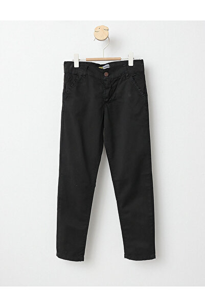 MiniKids Slim black terrycloth trousers