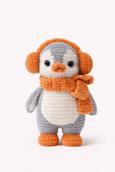 Noctis Nest Penguen Amigurumi Uyku Arkadaşı – El Örgüsü Organik Bebek Oyuncağ...
