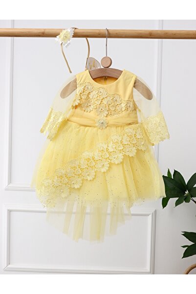 MiniKids Rochita Aurora, cu bentita, model galben