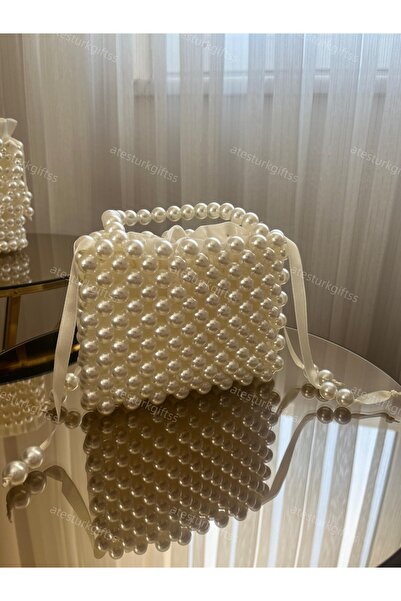 PD GRUP Lined Graduation Wedding Pearl Bag