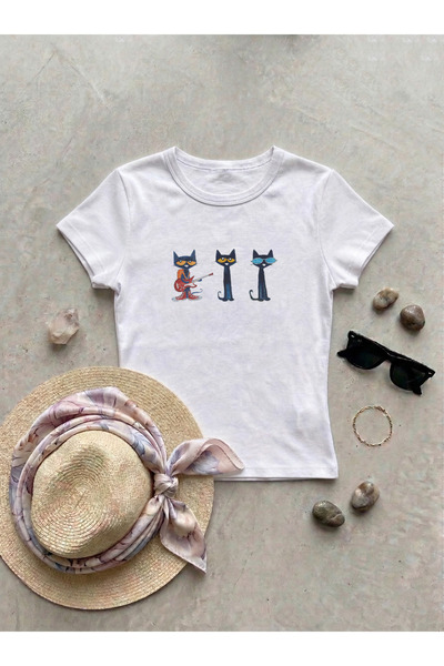 SVART WEAR Band of Cats Printed Stretch Fabric Body T-Shirt