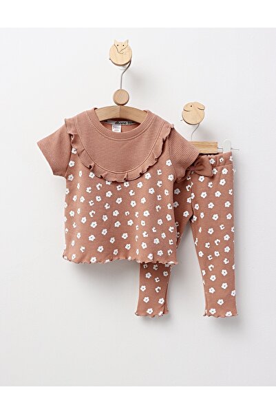 MiniKids Καλοκαιρινό κοστούμι, μπλουζάκι+παντελόνι, μπεζ