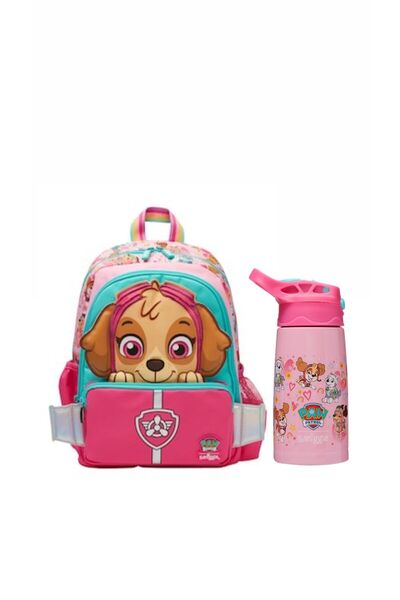 SMIGGLE Paw Patrol Pink Junior School Bag Piece Water Bottle Set