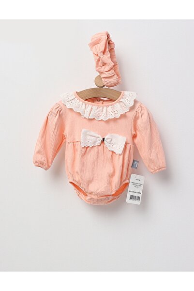 MiniKids Κορμάκι Izabella με κορδέλα, κοραλί