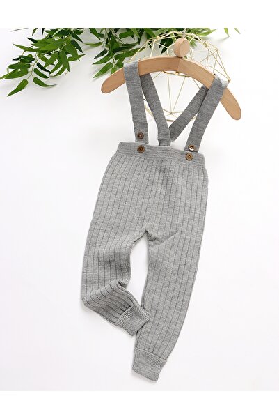 MiniKids Jumpsuit with suspenders, grey Acrylic