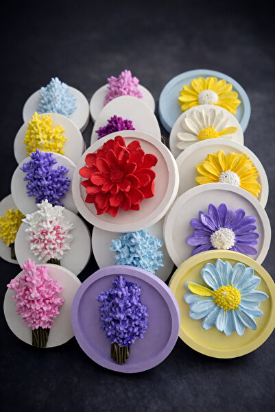 Glimsey El Yapımı Çiçek Tasarımlı Dolap Magneti – Renkli Dekoratif Buzdolabı ...