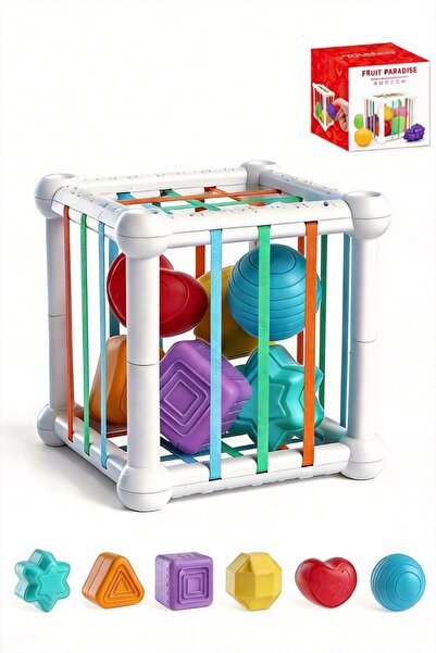 BBSKY Montessori Eğitici Aktivite Küpü - Şekil Yerleştirme Duyusal Bebek Oyun...
