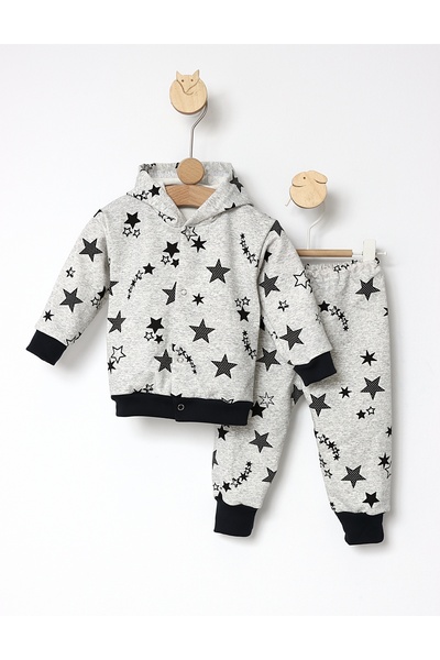 MiniKids Trening bebe All Star model cu gluga gri