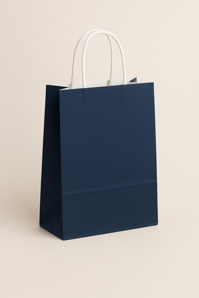 Atölye Kraft Lacivert Renk Kraft Çanta 18x8x24 cm