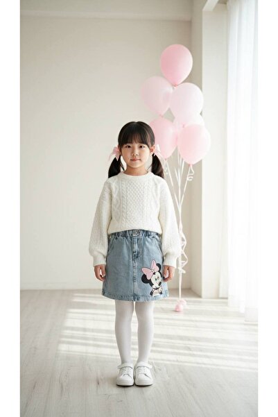 Alvadonna Girls' Denim Skirt with Elastic Waist