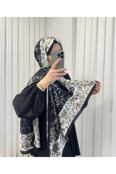 zesu co İthal Vual İpek Şal İç Göstermeyen Kaymayan Tesettür Şal