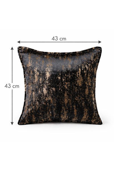 Tasarım Modern Black Gold Patterned Decorative Cushion – Stylish and Luxurious Design.