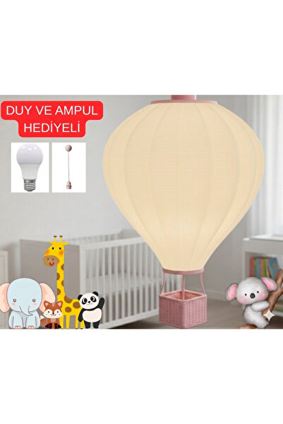 Piccomino Özel Tasarım Sıcak Hava Balonu Avize - Dekoratif Bebek Odası Aydınl...