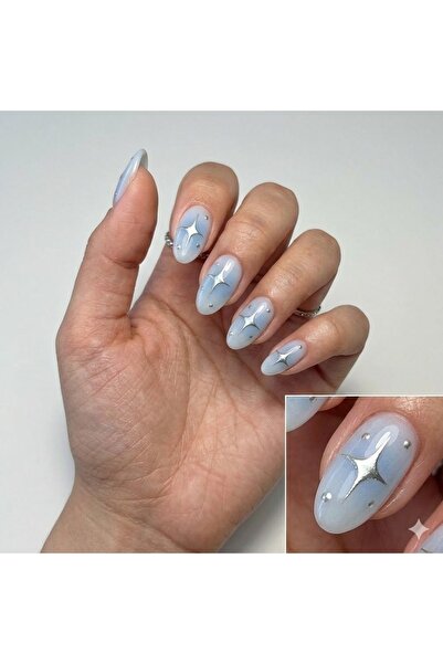 TIRNAKLA El Yapımı Small Beden 10'lu Orta Badem Yeniden Kullanılabilir Protez...