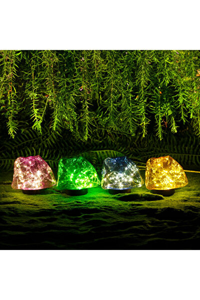 Garden of Eden Lampă solară cu țăruș - formă de piatră - colorată - 140 x 120...