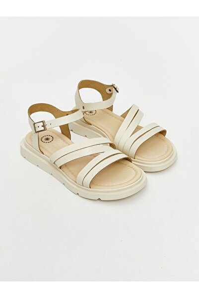 LC Waikiki Koor Beige Leather Look Women's Sandals