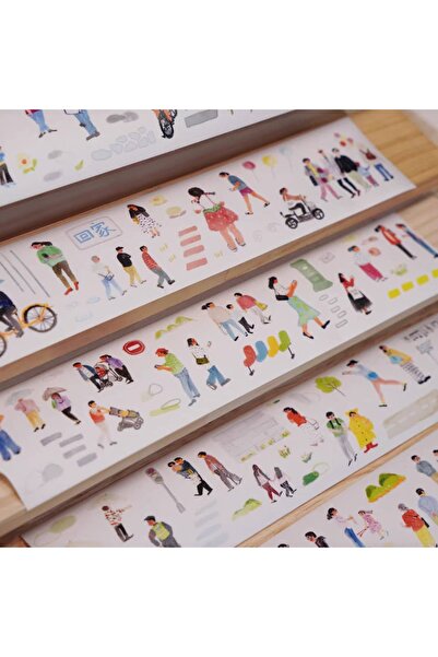 İthal L24-Wanle studio 120cm washi tape cu tematică oameni către casă, autoad...