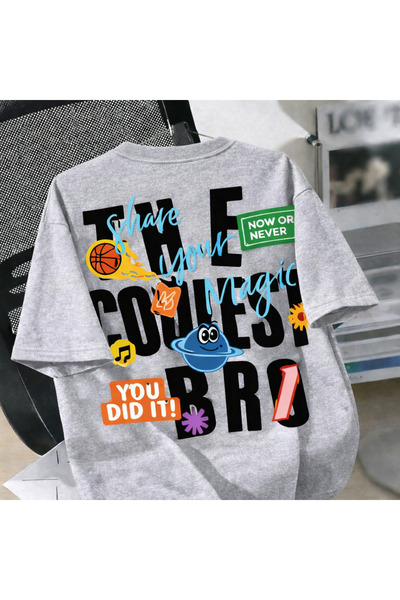 MARKATEM Bărbați supradimensionat THE COOLEST BRO cu imprimeu Vară Casual Uni...