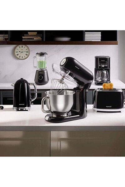 shop HOMEND 5'li Vintage Set Siyah (Kahve Makinesi+Stand Mikser+ Blender+Ekme...