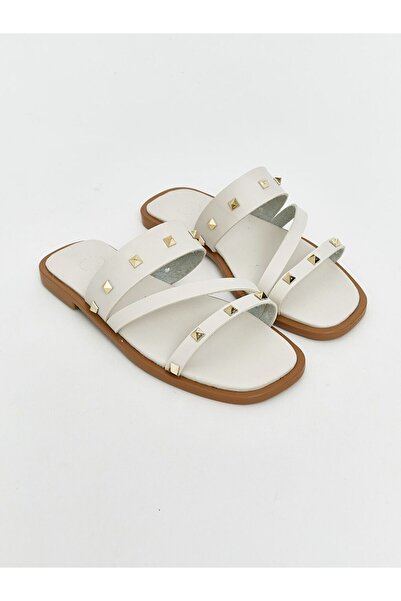 LC Waikiki Lcw Steps Beige Leather Look Women's Slippers