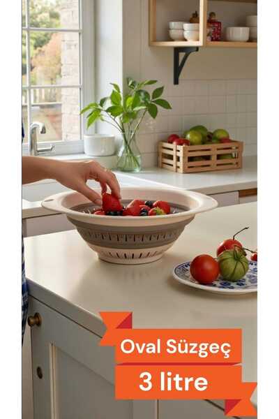 Herza House Katlanır Oval Süzgeç 3 Litre