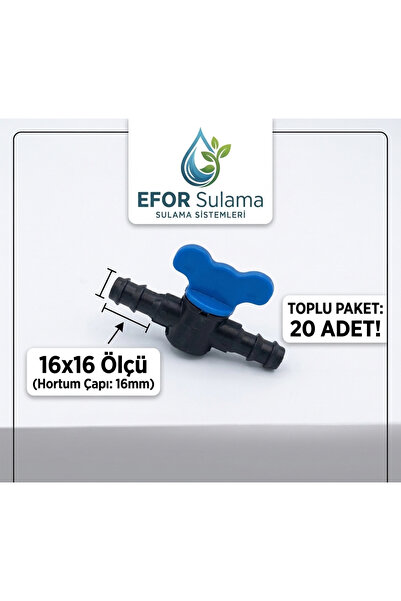EFOR Sulama 16x16 mm ventil za navodnjavanje kap po kap - kompatibilan sa cre...