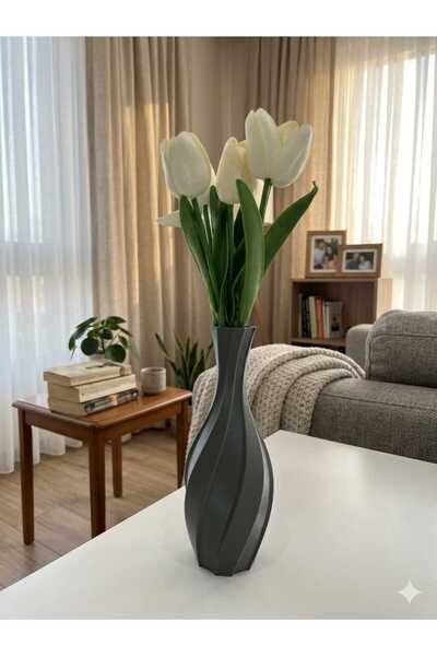 Sahil Design Elora Modern Dekoratif Vazo | 3D | ABS Malzeme | Dalga Tasarım |...