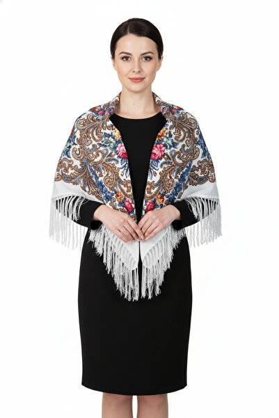 Bidani - White Gold Heritage Floral Shawl