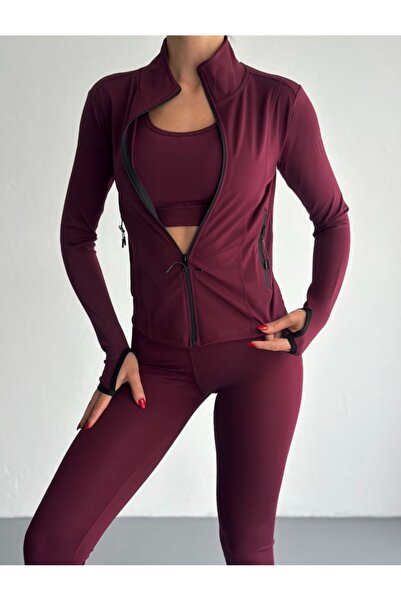 ROSYPOSY BORDO TOPARLAYICI 3'LÜ SPOR TAKIM