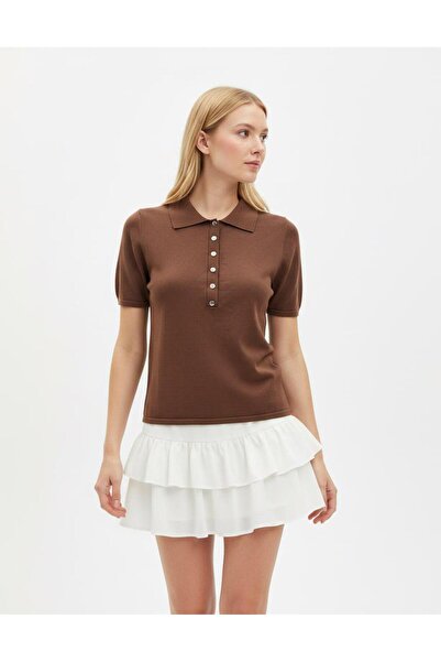 fuşyha butik V-Neck Long Sleeve Lace Patterned Fine Combed Cotton