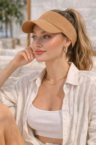 Ritagarcia Women's Knitwear Stretchy Visor Hat - Tennis, Running, and Sports ...