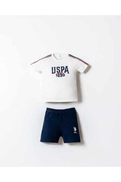 U.S. Polo Assn. Erkek Bebek Şort T-Shirt Takım %100 Pamuk Yazlık Bebek Takımı...