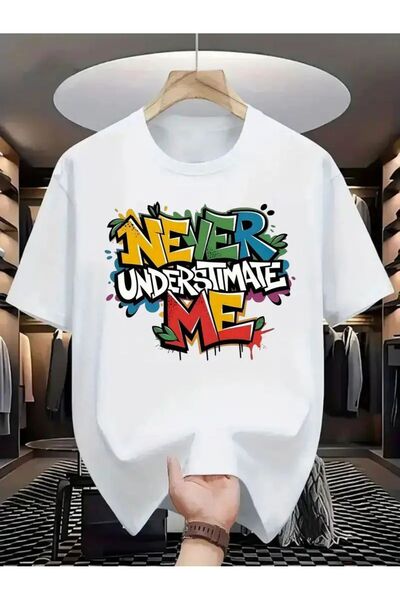 MARKATEM Femei Bărbați supradimensionat tricou Tricou unisex Never Underestim...