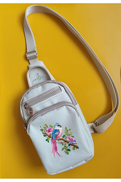 JANJAN Geantă de damă cu talie încrucișată și compartiment pentru piept, Gean...