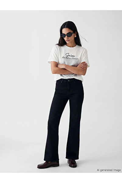 LC Waikiki Γυναικείο τζιν παντελόνι LCW Jeans Black Flare