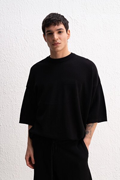 Hiccup GIESTO Tricou oversized din bumbac cu decolteu rotund