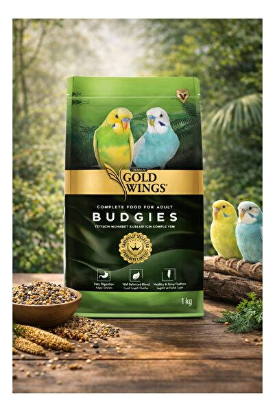 Golden Wing بريميوم غذاء متكامل لطيور البادجي البالغة – خلطة حبوب متوازنة للت...