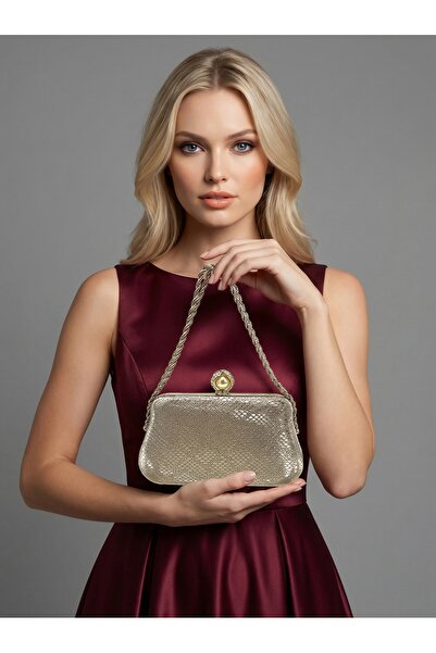 Biçanta Color Laser-Cut Patterned Chain Strap Women's Evening Dress Bag Weddi...