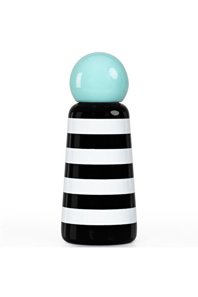 Lund London زجاجة سكيتلز – 300 مل مخططة وزرقاء نعناع – زجاجة معزولة للماء الس...