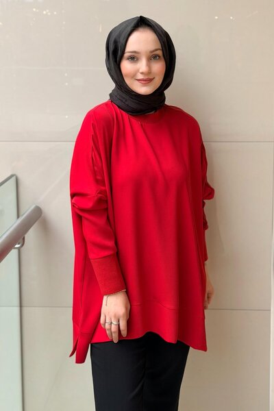 Ghisa Yakası Ve Kolları Triko Detaylı Tunik
