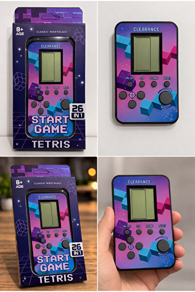 Erzi Retro Tetris El Konsolu 26 Oyun Bir Arada Taşınabilir Mini Oyun Konsolu