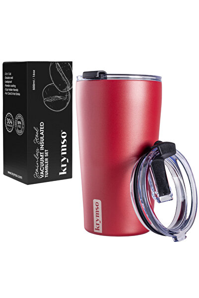 Krymso 500ml Travel Coffee Mug, Stainless Steel Tumbler with Straw, Thermos F...