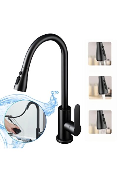 Juls Baterie de bucătărie, cioc extractibil, 3 moduri, oțel inoxidabil fără p...