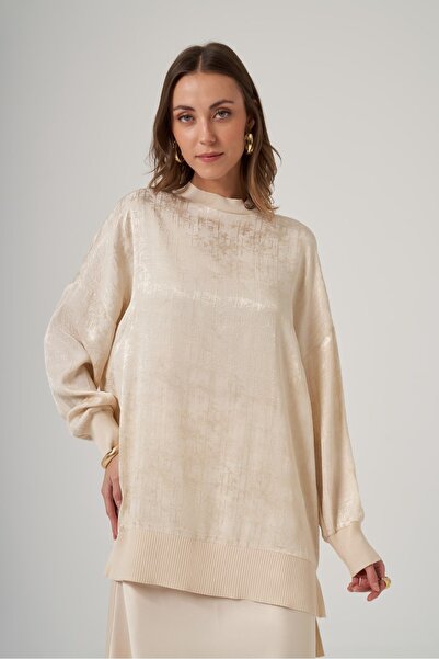 Nuss 3013 Jakar Detay Tunik Krem